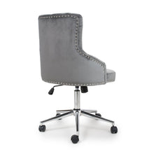 Load image into Gallery viewer, Rocco Brushed Velvet Grey Office Chair
