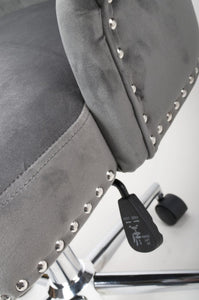 Rocco Brushed Velvet Grey Office Chair