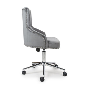 Rocco Brushed Velvet Grey Office Chair
