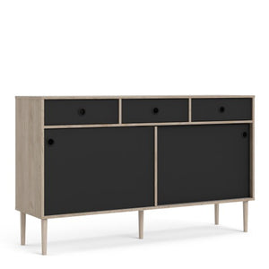 Rome Oak and Black Sideboard