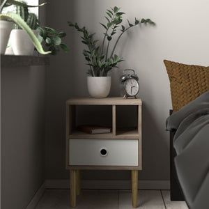 Rome White Bedside Table