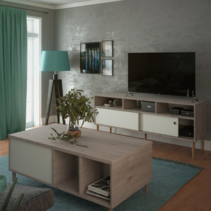 Rome Oak Sliding Doors TV Unit