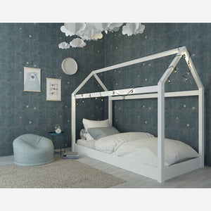 Kids Hickory House Bed White or Black - The Home Collections