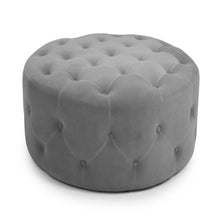 Load image into Gallery viewer, Verona Small Round Light Grey Pouffe - The Home Collections