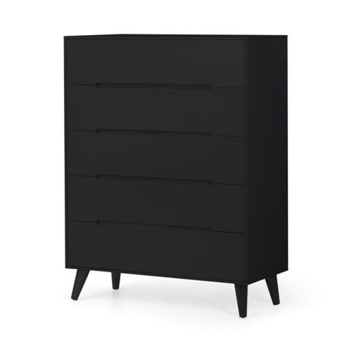 Alicia Black 5 Drawer Chest
