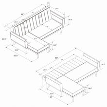 Load image into Gallery viewer, Brittany Grey Sectional Sofa Bed