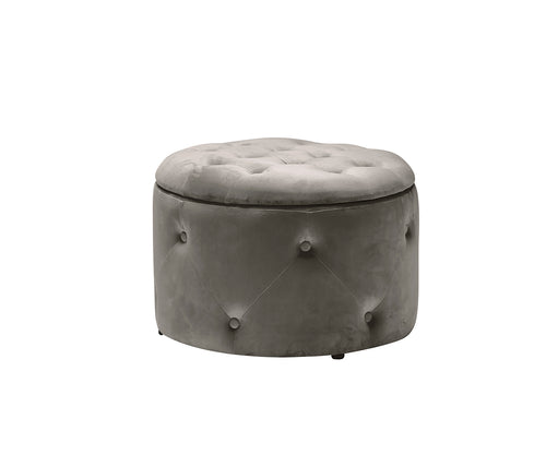 Cleo Storage Pouff Charcoal - The Home Collections