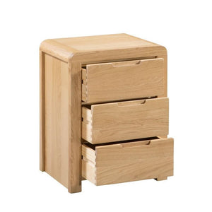 Curve 3 Drawer Bedside