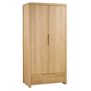 Curve Oak 2 Door Combination Wardrobe