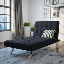 Load image into Gallery viewer, Emily Chaise Single Sofa Bed Black