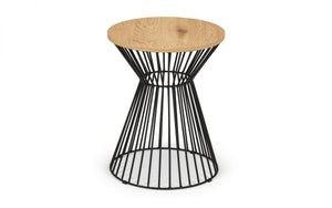 Jersey Round Wire Lamp Table - Walnut