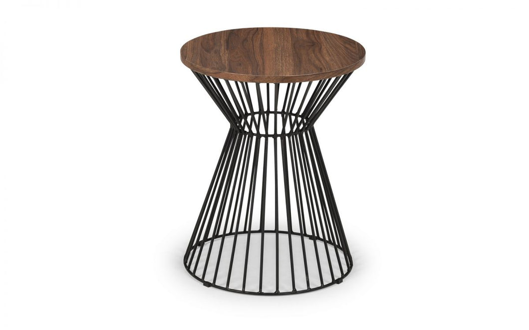 Jersey Round Wire Lamp Table - Walnut