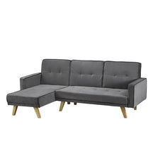 Load image into Gallery viewer, Kitson Corner Sofa Bed Teal Velvet
