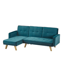 Load image into Gallery viewer, Kitson Corner Sofa Bed Teal Velvet - The Home Collections