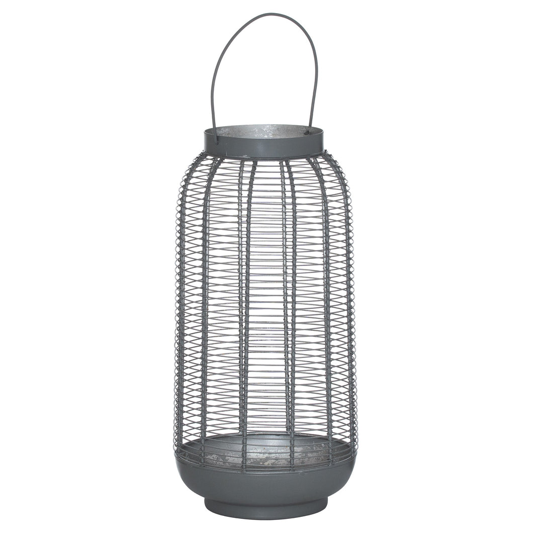 Large Silver And Grey Glowray Wire Lantern