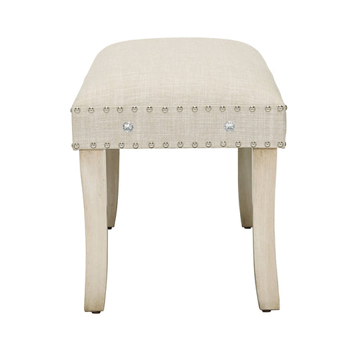 Lyon Fabric Bench Cream - The Home Collections